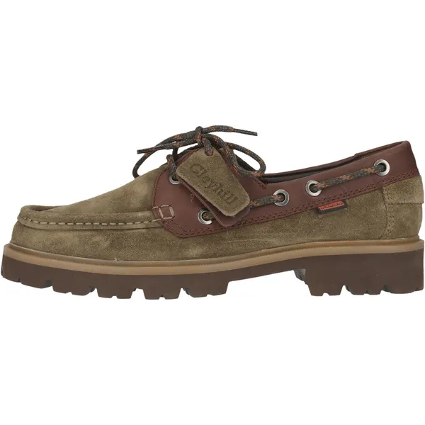Clarks Schnürschuhe Cleyhill Boat lichtgrijs-olijf