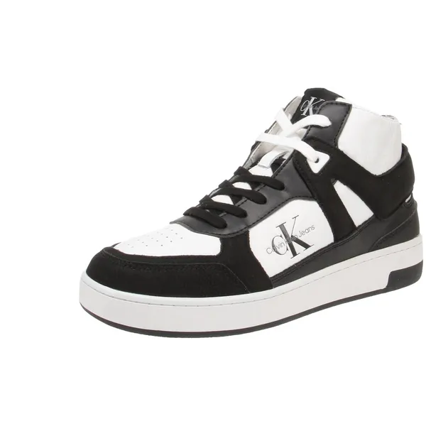Calvin Klein YM0YM00883 Basket Cupsole Mid - Heren Sneaker - 01W-B.Wit-Zwart Veelkleurig