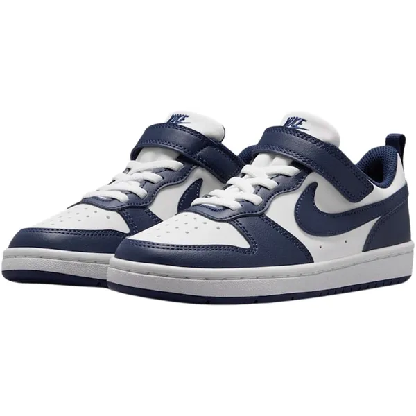 Nike Court Borough Low Next Bloom (PS) wit - donkerblauw