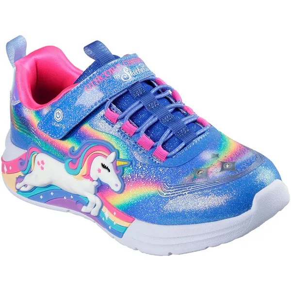 Skechers Unicorn Chaser Blue Sparkle Mesh / Multi Trim