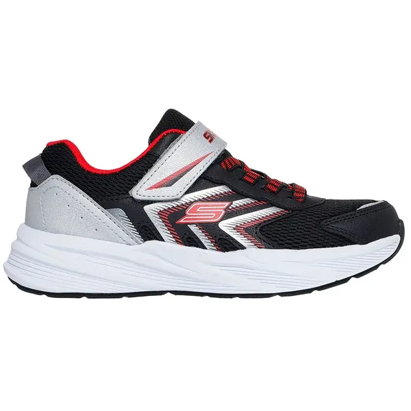 Skechers MICROSPEC TREAD Black&Silver Synthetic / Black Textile / Red Trim