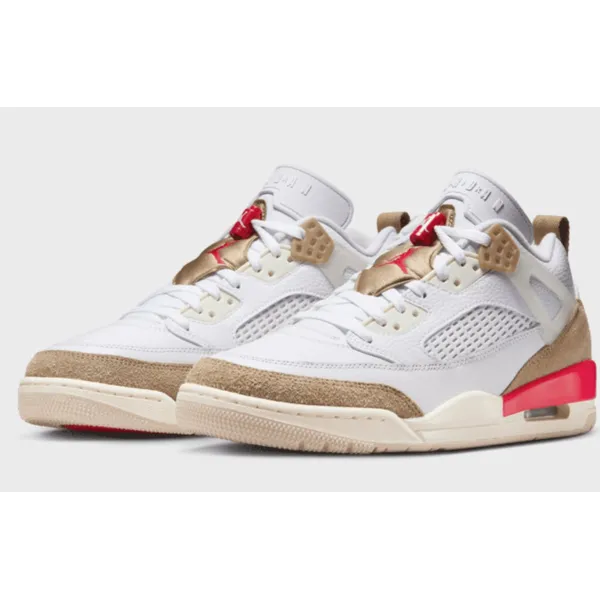 Jordan Spizike Low Wit/Bruin/Rood
