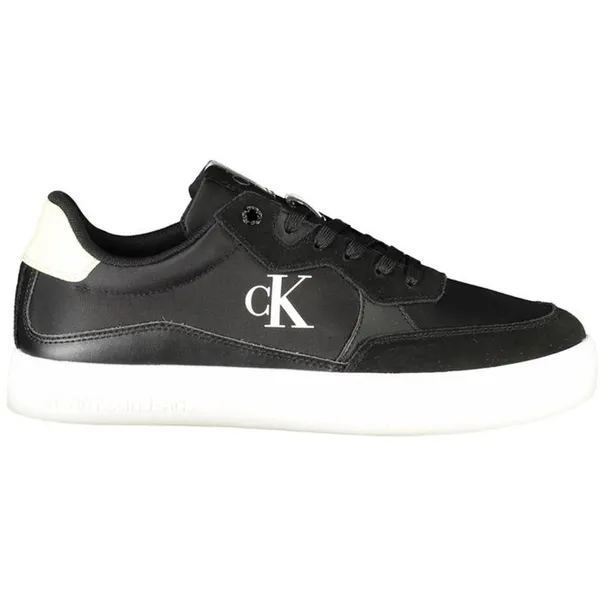 Calvin Klein Sophisticated Leather Sneakers with Contrasting Details and Removable Black