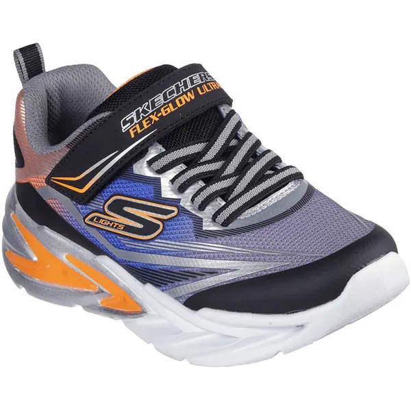 Skechers ULTRA Black / Silver Synthetic / Grey / Blue / / Orange Textile / Silver Trim