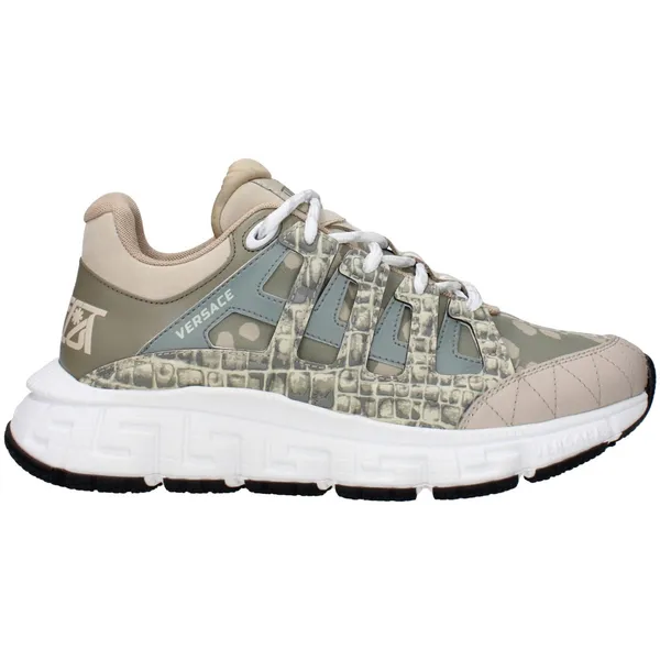 Versace Fabric Sneakers with Logo Detailing and Rubber Sole - Green Green