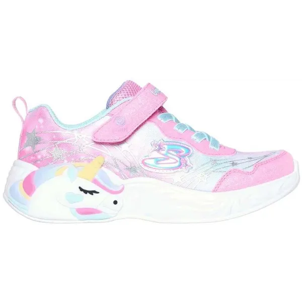 Skechers S-Lights Unicorn Dreams Pink Sparkle Mesh / Turquoise Trim
