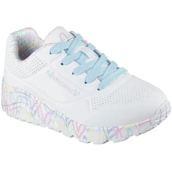 Skechers Uno Lite White Synthetic / Pink / Turquoise Trim