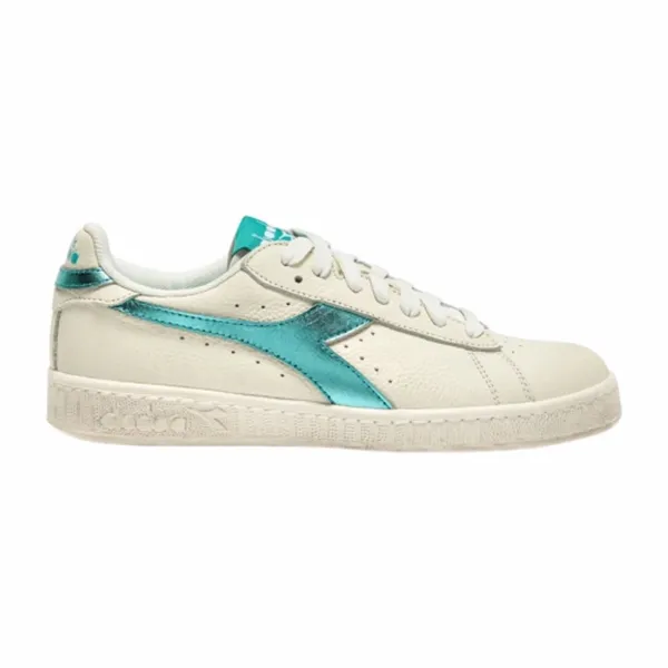 Diadora Women Game L Low Waxed Metal Sky Blue Turquoise-Schoenmaat 39 Wit