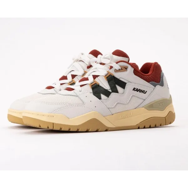 Karhu Fusion XT Sneakers – Blanc/Pineneedle– Heren/Dames – Maat 44.5 Wit - Rood- Groen