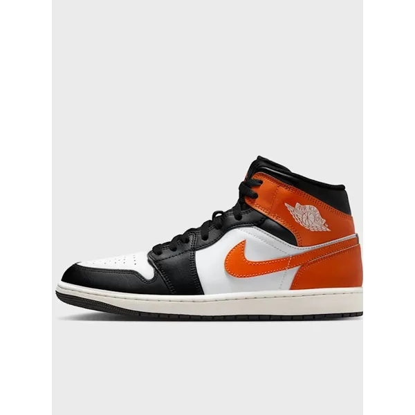 Nike Air Jordan 1 Mid Zwart/Oranje/Wit, foto 2 van 2