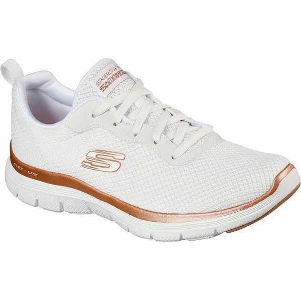 Skechers Flex Appeal 4.0 White Mesh / Rose Gold Trim