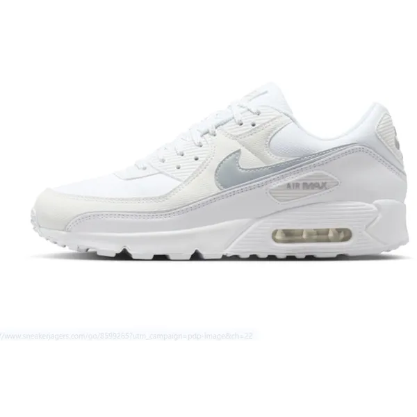 Nike Air Max 90 PRM Sneakers Heren – White Metallic Silver – Wit/Zilver – Maat EU 42 Wit