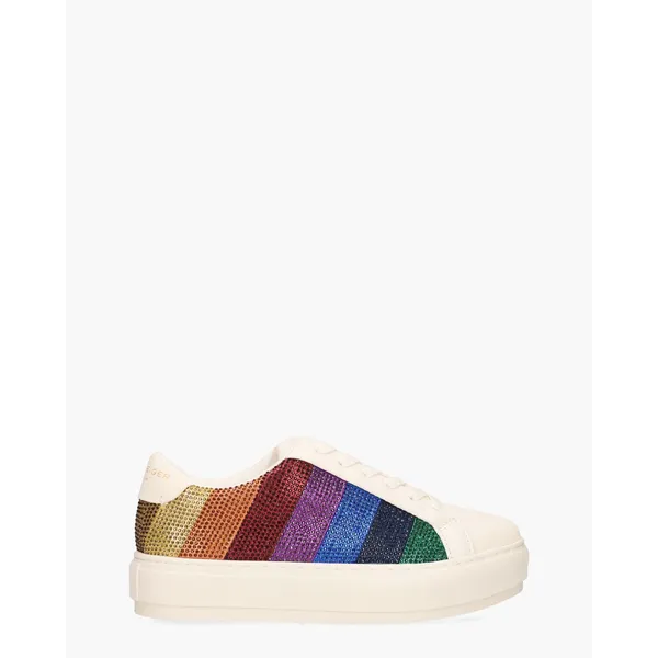 Kurt Geiger Laney Stripe Crystal Sneaker Wit/Multicolor