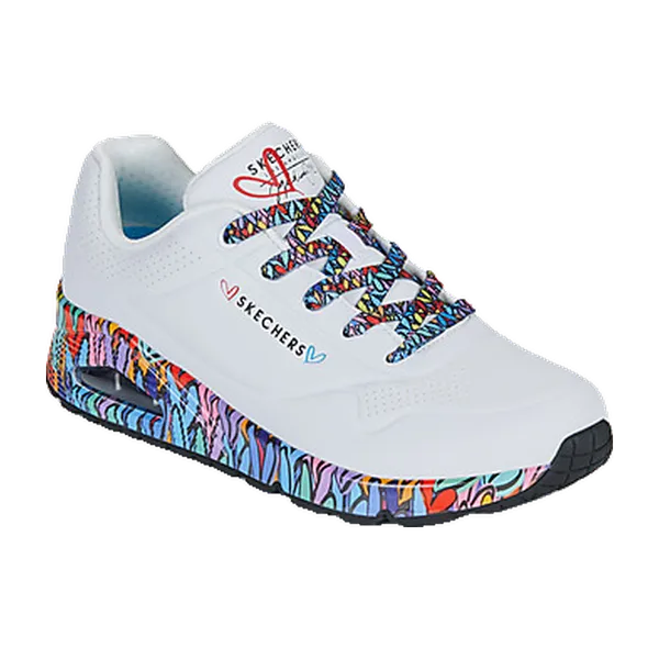 Skechers Uno Ravaged Love Wmlt Wit, vergelijk prijzen bij 3 winkels