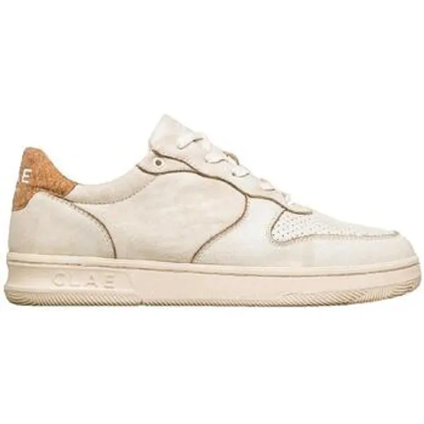 Clae Lage Sneakers Clae Baskets Malone Distressed en cuir blanc