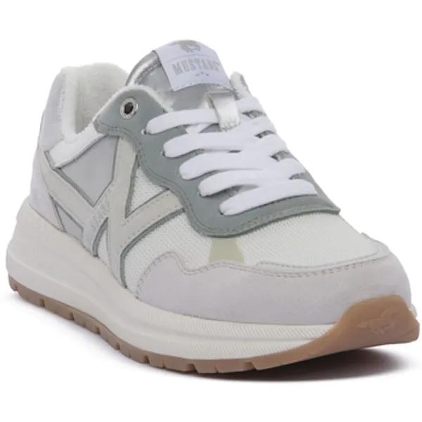 Mustang Lage Sneakers Wit/Mint, foto 2 van 2