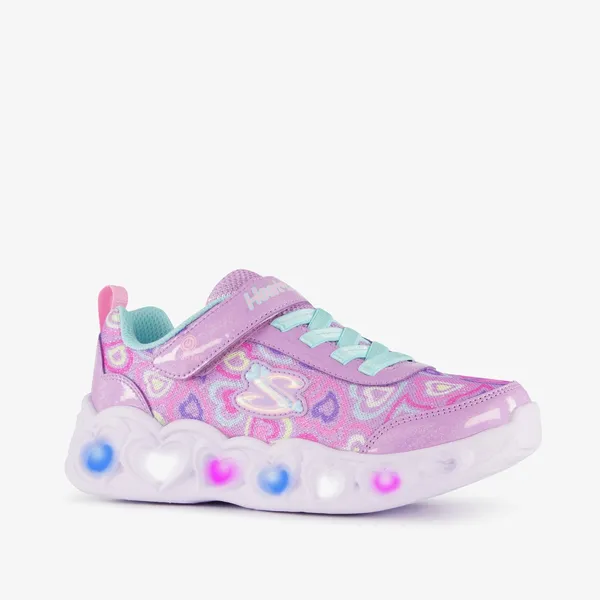 Skechers Skechers Heart Lights meisjes sneakers met lichtjes in pastelkleuren - Roze - Uitneembare zool