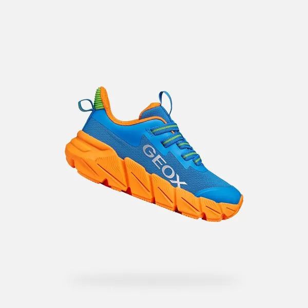 GEOX GEOX FLEXYPER FAST TIENERS Sneakers - LICHTBLAUW/ORANJE