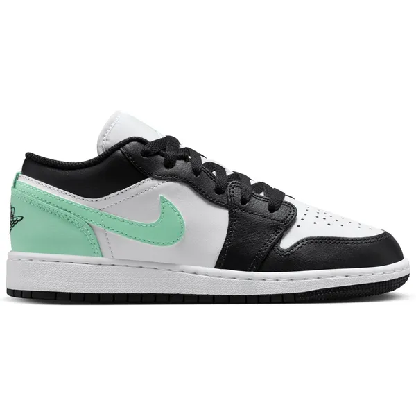 Nike Nike Air Jordan 1 Low - Maat 40 - Kinder Sneakers - Leer - Zwart/Wit/Licht Groen