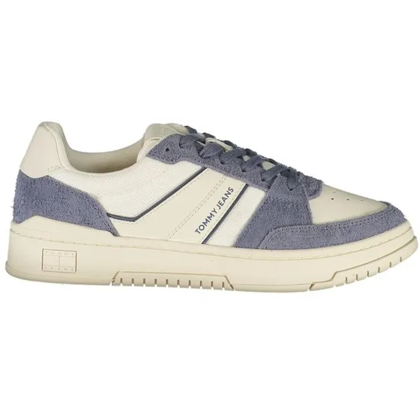 Tommy Hilfiger Tommy Hilfiger Leather Sneaker with Contrasting Details - White