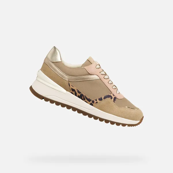 GEOX GEOX DESYA DAMES Sneakers - LICHT TAUPE/MELKWIT