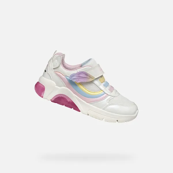 GEOX GEOX FADINLIGHT MEISJES Sneakers - WIT/VEELKLEURIG