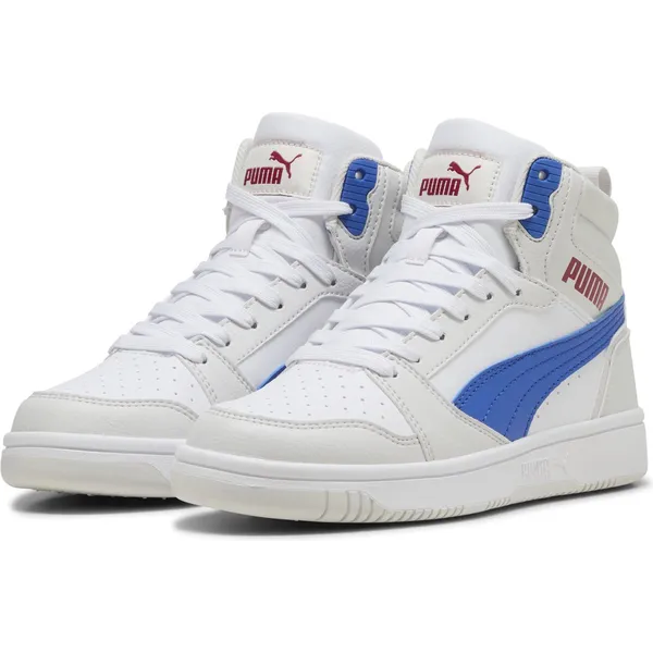 PUMA PUMA Puma Rebound V6 Mid Jr Unisex Sneakers - PUMA White-Vivid Blue-Feather Gray