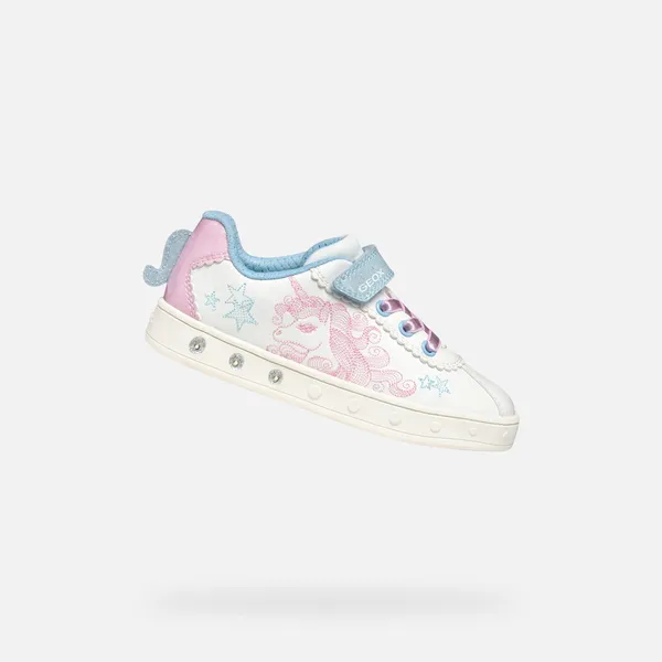 GEOX GEOX SKYLIN MEISJES Sneakers - WIT/ROZE