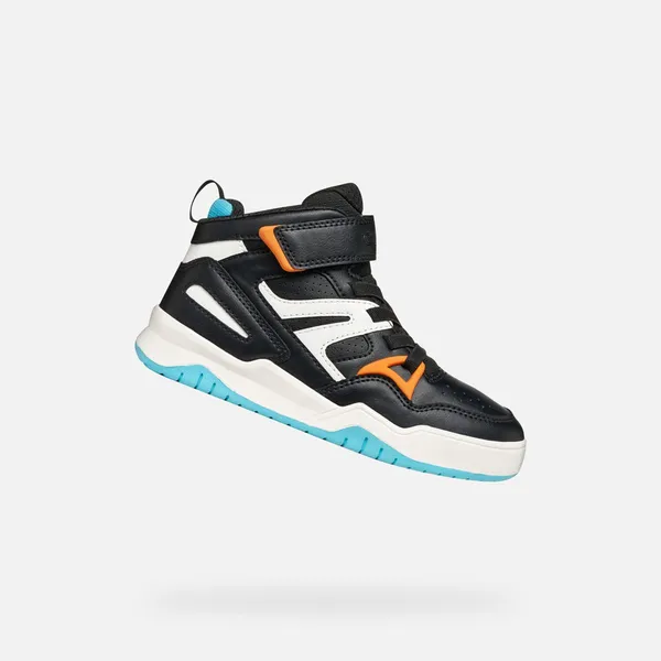 GEOX GEOX PERTH JONGENS Sneakers - ZWART/ORANJE