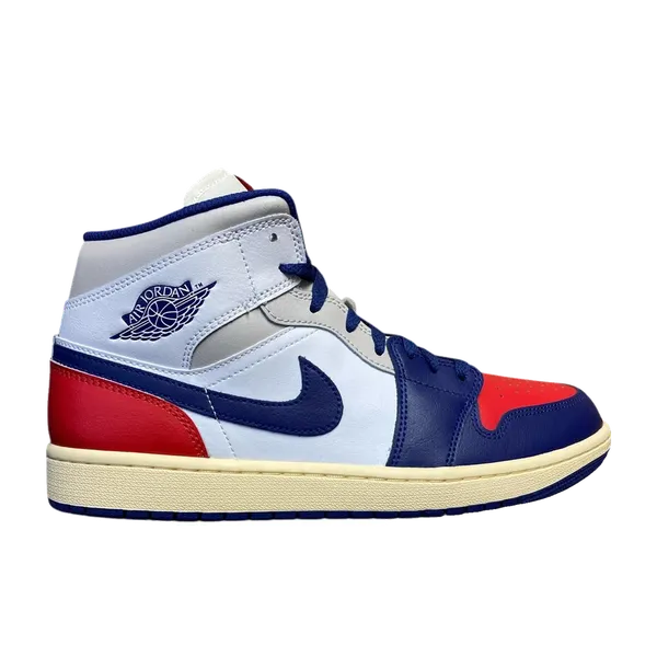 Air Jordan 1 Mid Wit/Blauw/Rood, vergelijk prijzen bij 1 winkel