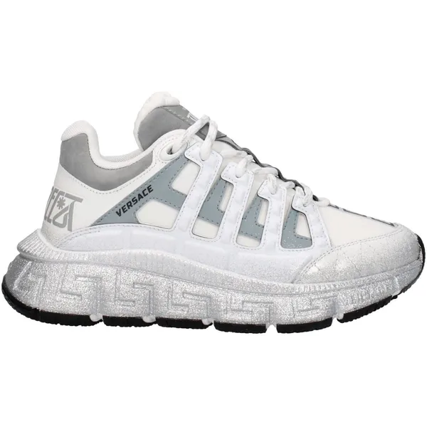 Versace Versace Fabric Sneakers with Logo and Lace-Up Closure Wo - White