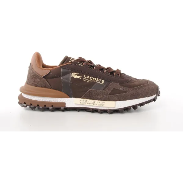 Lacoste Lacoste heren sneaker Elite H suède en textiel bruin