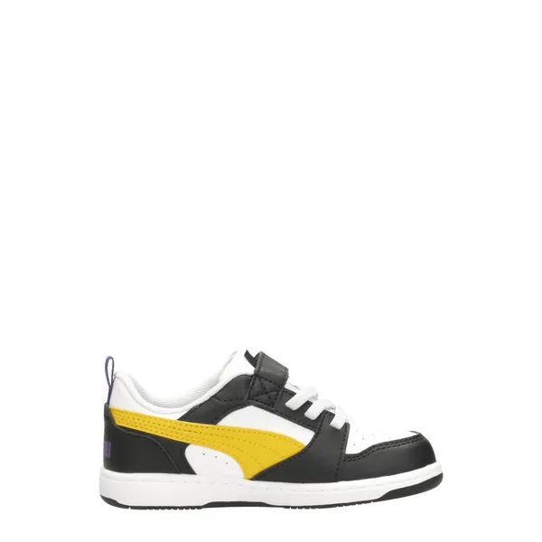 Puma Rebound V6 Lo AC+ Inf Wit/Zwart/Geel Kids, foto 4 van 4