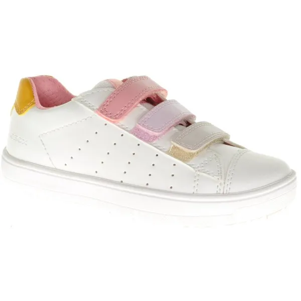Geox Silinex Witte Lederen Regenboog Velcro Wit Kids, vergelijk prijzen bij 1 winkel