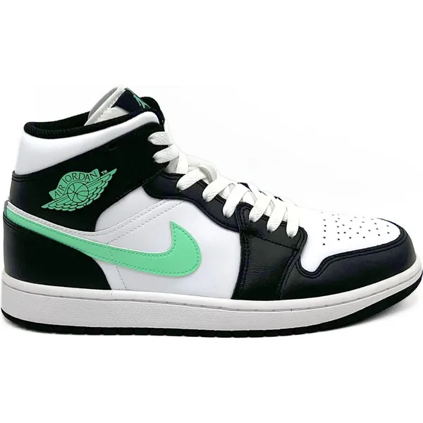 Nike Nike Air Jordan 1 Mid "Green Glow" - Sneakers - Mannen - Wit/Zwart/Green Glow