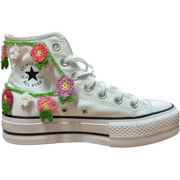 Converse Ctas Lift Canvas Crafted Flowers Wit, vergelijk prijzen bij 1 winkel