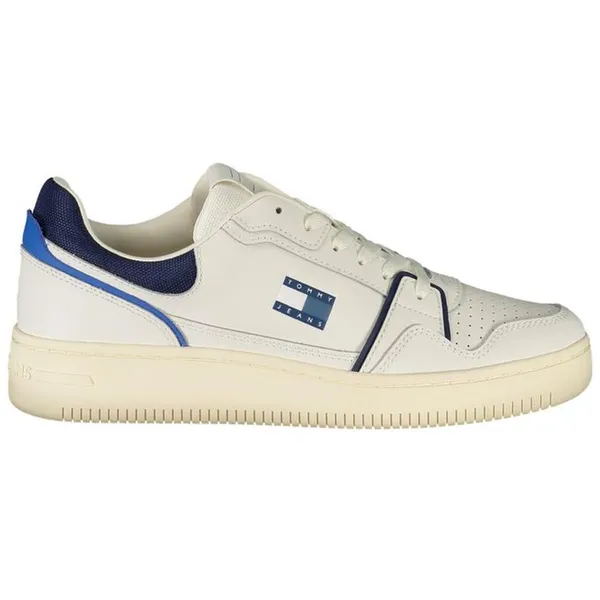 Tommy Hilfiger Tommy Hilfiger Chic Leather Sneakers with Blue Accents and Removable Footbed