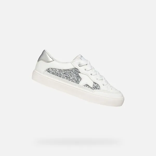 GEOX GEOX GISLI MEISJES Sneakers - WIT/LICHTZILVER