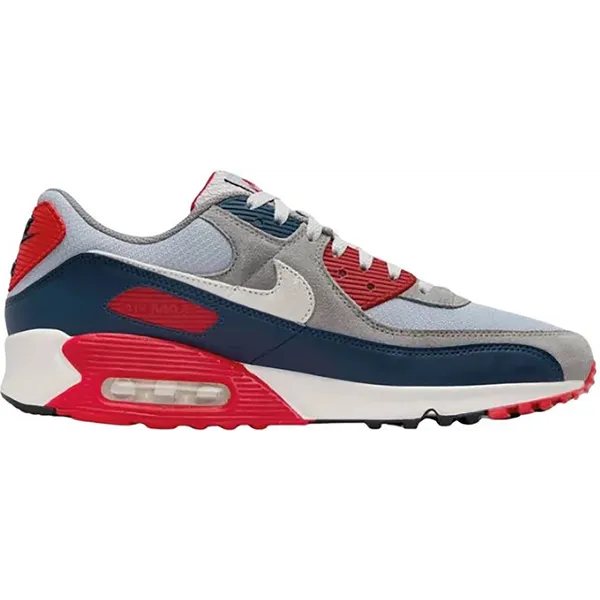 Nike Air Max 90 lichtgrijs - rood - donkerblauw