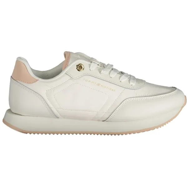 Tommy Hilfiger Tommy Hilfiger Witte Polyester Sneakers Met Contrastdetails