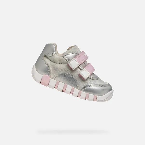 GEOX GEOX IUPIDOO DREUMES Sneakers - ZILVER/ROZE