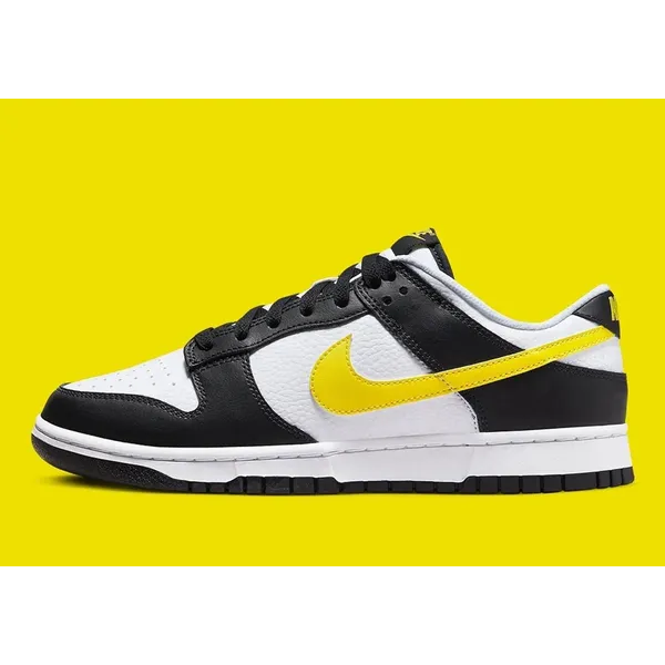 Nike Nike Dunk Low - Heren - Sneaker - Zwart/Wit/Geel - Maat 45.5 - Doos zonder deksel