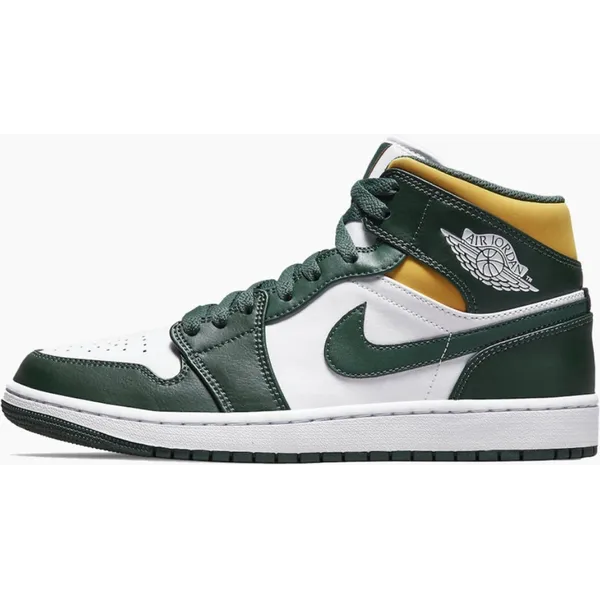 Nike Air Jordan 1 Mid (GS), Sonics (2021), Green, Yellow, White, 554725-371, EUR 36.5