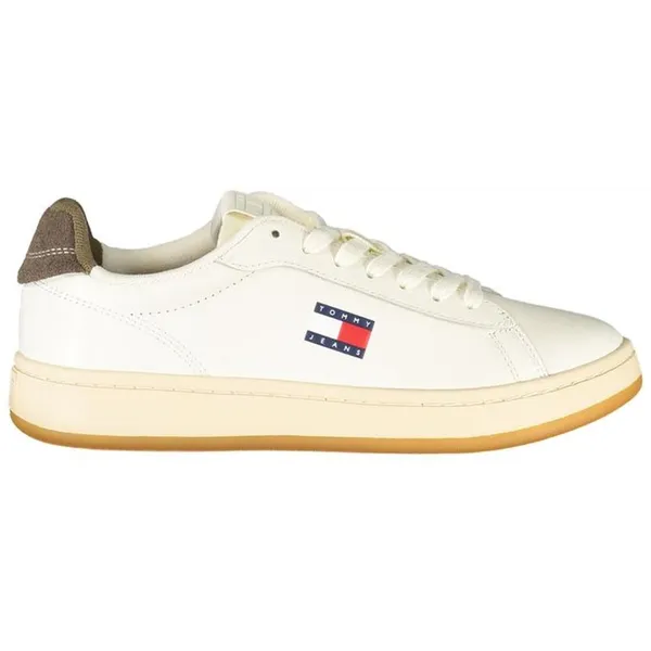 Tommy Hilfiger Tommy Hilfiger Luxury Sporty Leather Sneakers with Removable Footbed Wo - White
