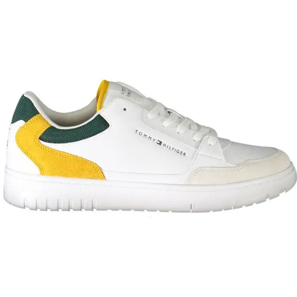 Tommy Hilfiger Tommy Hilfiger Witte Polyethyleen Heren Sneaker Met Accentkleuren