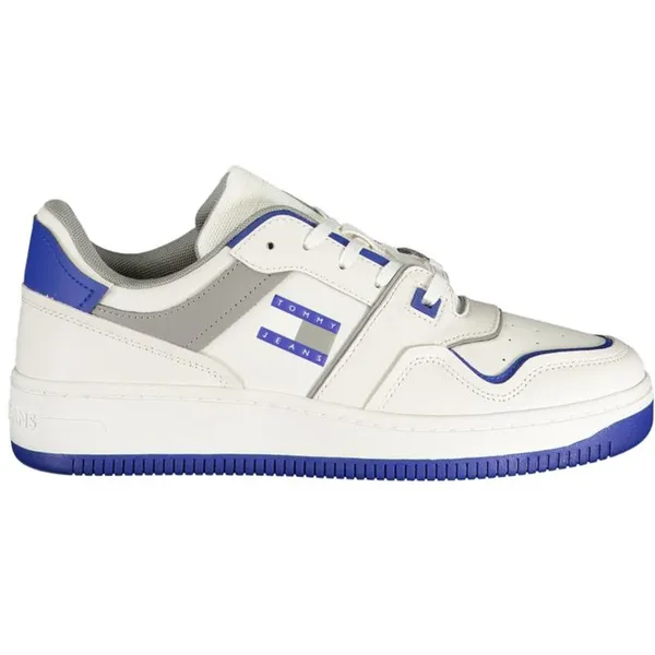 Tommy Hilfiger Tommy Hilfiger Witte Polyethyleen Heren Sneaker Met Blauw Accent