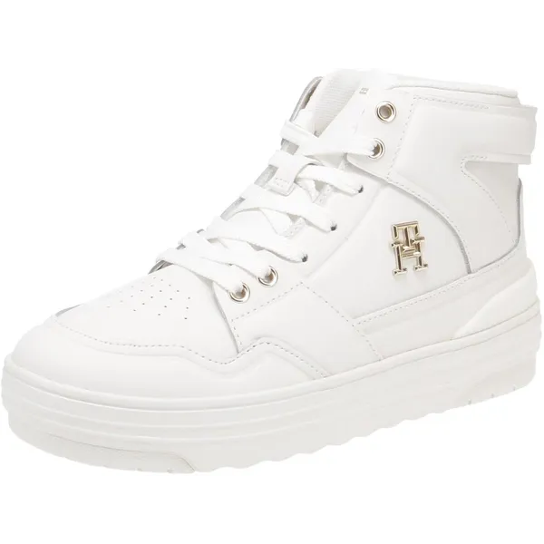 Tommy Hilfiger Tommy Hilfiger FW0FW07757 Basket Sneaker Hi - Damesschoenen Sneaker - YBL-Ecru
