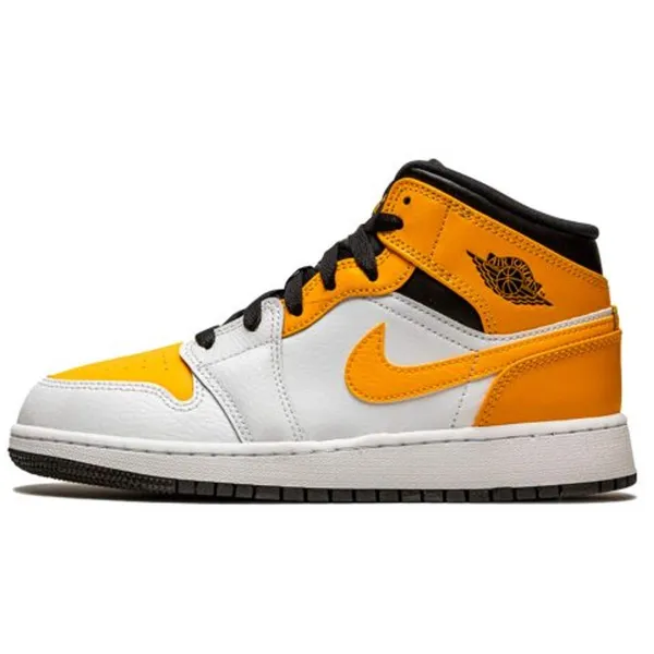 Nike Nike AIR Jordan 1 MID - Heren Sneakers - Geel/Wit/Zwart