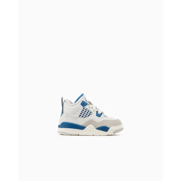 Nike Nike Jordan 4 Retro - Baby - Sneakers - Wit/Blauw - Maat 17 - Doos zonder deksel