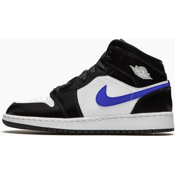 Nike Air Jordan 1 Mid Racer Blue Zwart/Wit/Paars, foto 2 van 2